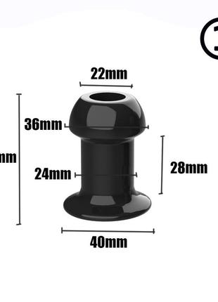 Пробка для анального туннеля силиконовая чёрная размер 1