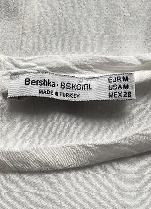 Белая натуральная блуза bershka, бомбер, с крылышками,6 фото