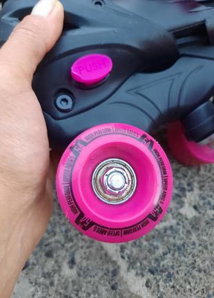 Розсувні ролики квади роликові ковзани stiga twiller roller-skate pink, р.30-333 фото