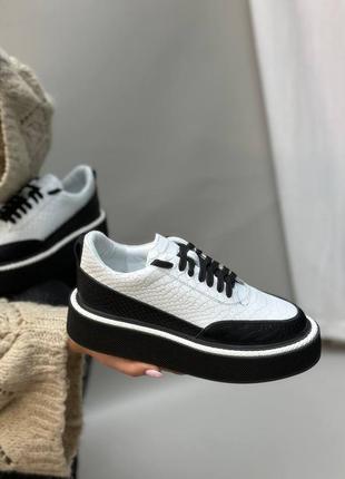 Стильные кроссовки из натуральной итальянской кожи и замши женские8 фото