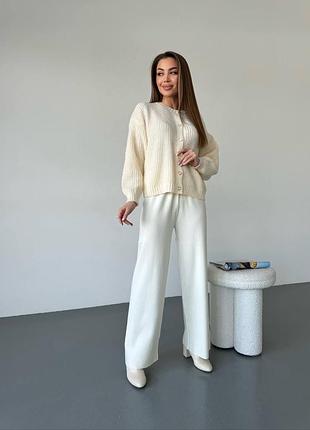 Вязаный теплый кардиган 7