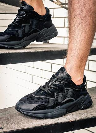 Adidas ozweego all black жіночі кросівки адідас