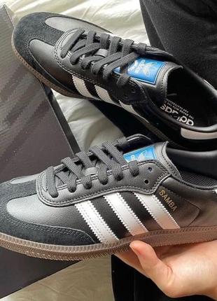 Кожаные кеды adidas samba black. размеры 36-45 🔥