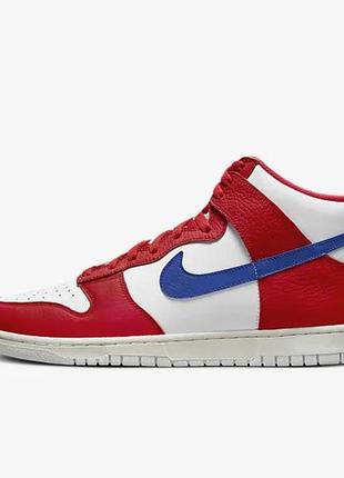 Кросівки nike dunk high високі червоні білі