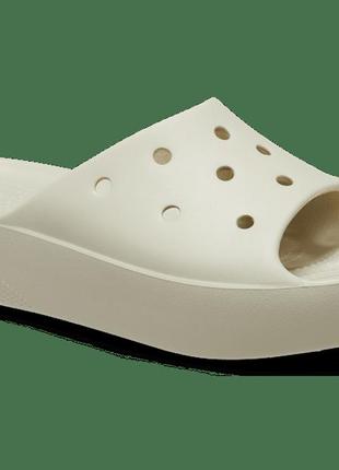 Crocs platform slide бежеві шльопанці крокс.2 фото