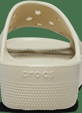 Crocs platform slide бежевые шлепанцы крокс.4 фото