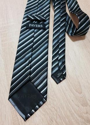 Pavers - галстук черная в полоску - мужская галстук мужественный4 фото