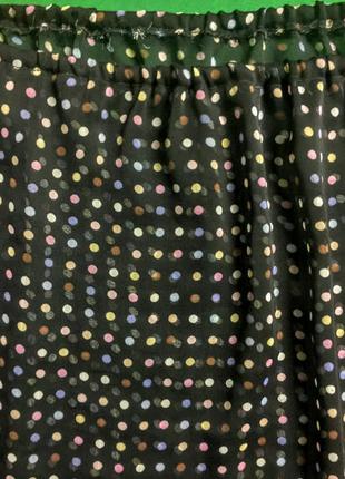 Пляжная шифоновая юбка в цветной горошек4 фото