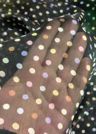 Пляжная шифоновая юбка в цветной горошек5 фото