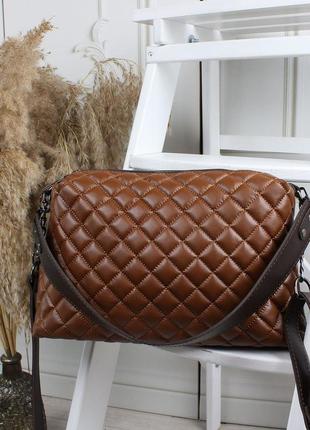 Женская стильная и качественная сумка из эко кожи на 2 отдела терракот3 фото