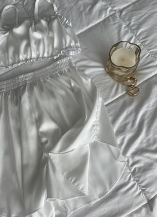 Нежная шелковая пижама с завязкой сзади🎀6 фото