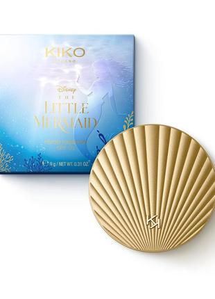 Kiko milano пудра disney - the little mermaid powder foundation spf 50/// 02 porcelain4 фото