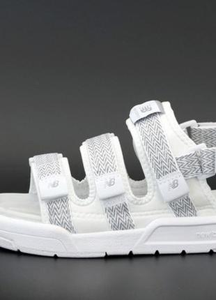 New balance sandals white silver reflective, летние  сандали, сандалі літні3 фото