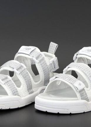 New balance sandals white silver reflective, летние  сандали, сандалі літні4 фото