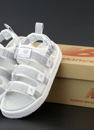New balance sandals white silver reflective, летние  сандали, сандалі літні5 фото