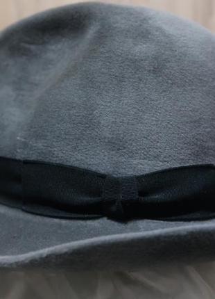 Шляпа серого цвета nagy велюр федора винтаж