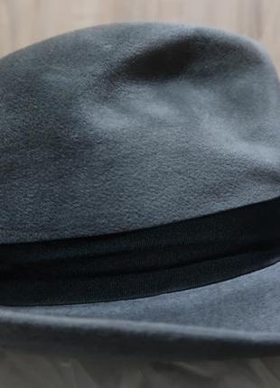 Шляпа серого цвета nagy велюр федора винтаж2 фото