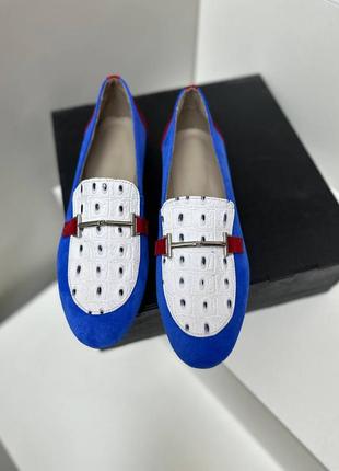 Ексклюзивні туфлі лофери з натуральної італійської шкіри та замші жіночі7 фото