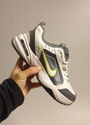 Nike air monarch iv •white grey green•