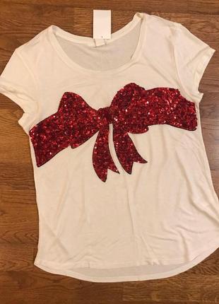Футболка с пайетками h&m,  p.38/m