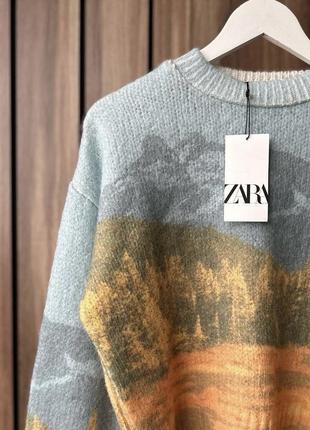 💙красивый качественный свитер zara, свежий с биркой😍 в составе 18% шерсти!1 фото