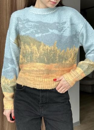 💙красивый качественный свитер zara, свежий с биркой😍 в составе 18% шерсти!3 фото