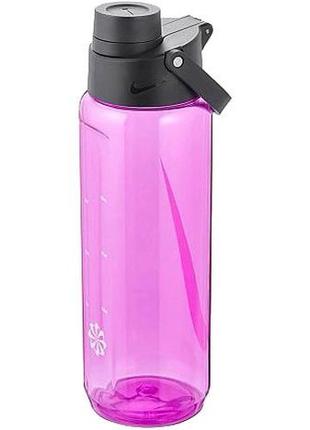 Пляшка nike tr renew recharge chug bottle 24 oz fire pink/black/white 24oz рожевий, чорний, білий