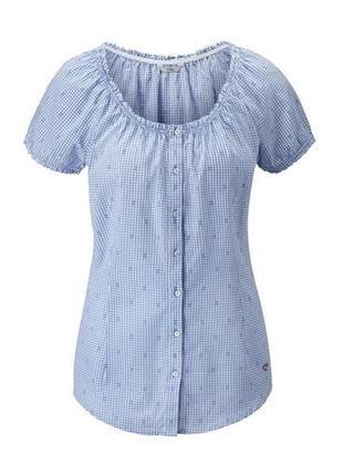 Блузка рубашка в клетку с короткими рукавами тсм tchibo