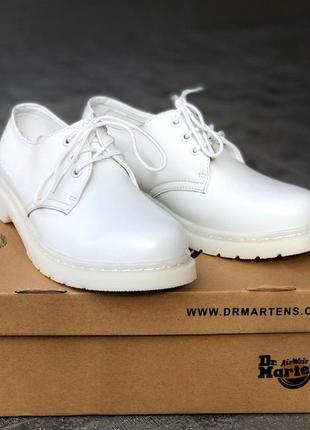 Женские туфли  dr. martens 1461 mono white4 фото