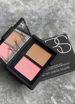 Бронзер и румяна nars mini duo set mini оттенок laguna и orgasm, 5 гр оригинал