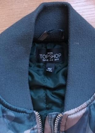 Куртка бомбер m/l topshop камуфляж7 фото