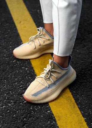 Шикарные кроссовки adidas yeezy v2 linen бежевого цвета (36-45)😍7 фото