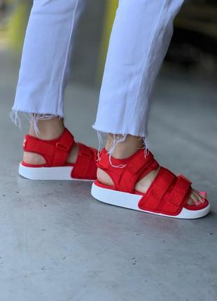 🔥 босоножки adidas adilette sandals red босоніжки сандалі сандали5 фото