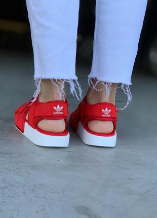 🔥 босоножки adidas adilette sandals red босоніжки сандалі сандали6 фото