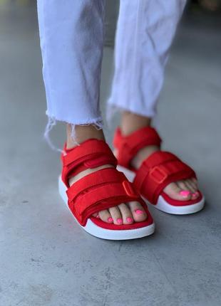 🔥 босоніжки adidas adilette sandals red босоніжки сандалі сандалі