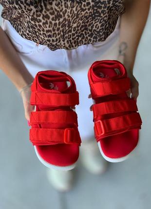 🔥 босоножки adidas adilette sandals red босоніжки сандалі сандали8 фото