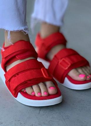 🔥 босоножки adidas adilette sandals red босоніжки сандалі сандали10 фото