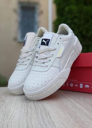 Прекрасные женские кроссовки puma cali бежевые