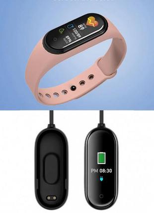 Смарт браслет m5 smart bracelet фітнес трекер watch bluetooth. колір рожевий8 фото