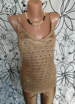 Вязанная блуза на брителях, бисер,вязка,100%вискоза