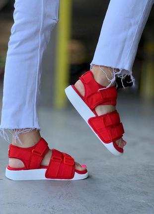 Женские сандалии adidas красного цвета летние (36-40)😍3 фото