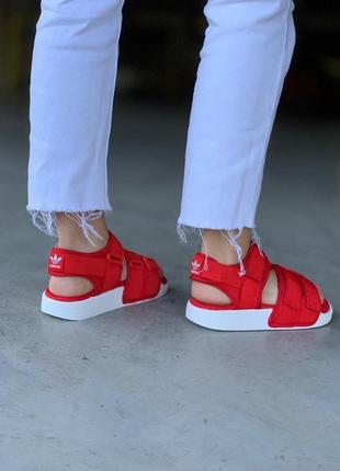 Женские сандалии adidas красного цвета летние (36-40)😍6 фото