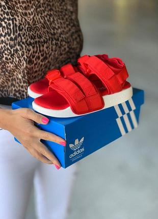 Женские сандалии adidas красного цвета летние (36-40)😍4 фото