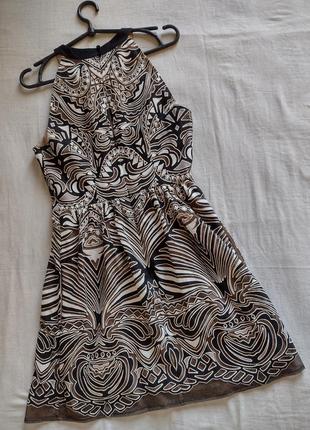 Міні плаття сукня//bcbg-max-azria вечірня плаття сукня подвійна сітка з аплікацією преміум класу4 фото