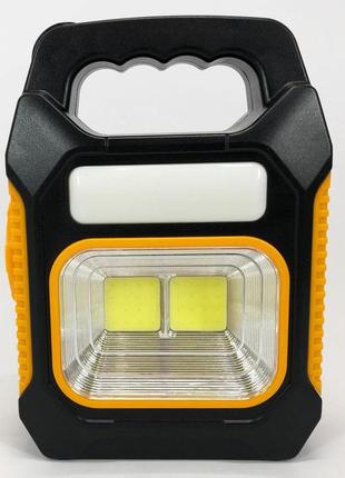 Портативний ліхтар лампа jy-978b акумуляторний із сонячною панеллю + power bank. колір жовтий10 фото