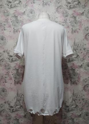 Туніка жіноча бохо літня трикотажна сорочка блуза довга білий 444 фото