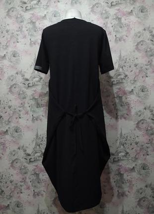 Сукня із поясом жіноча бохо літня трикотажна повсякденна чорний 4410 фото