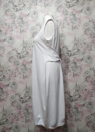Сукня - сарафан із поясом жіноча бохо літня трикотажна повсякденна білий 446 фото