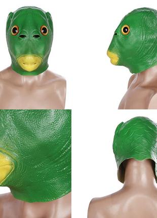 Маска рыбы resteq. маска человек рыбы. резиновая маска рыба. зеленая маска человека рыбы2 фото