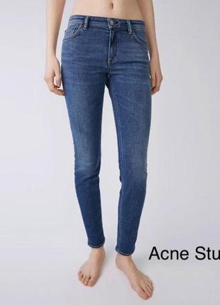 Джинсы acne studios climb mid blue